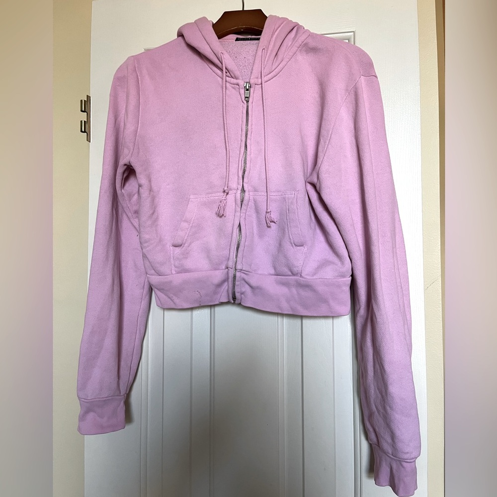 Brandy Melville pink crop hoodie